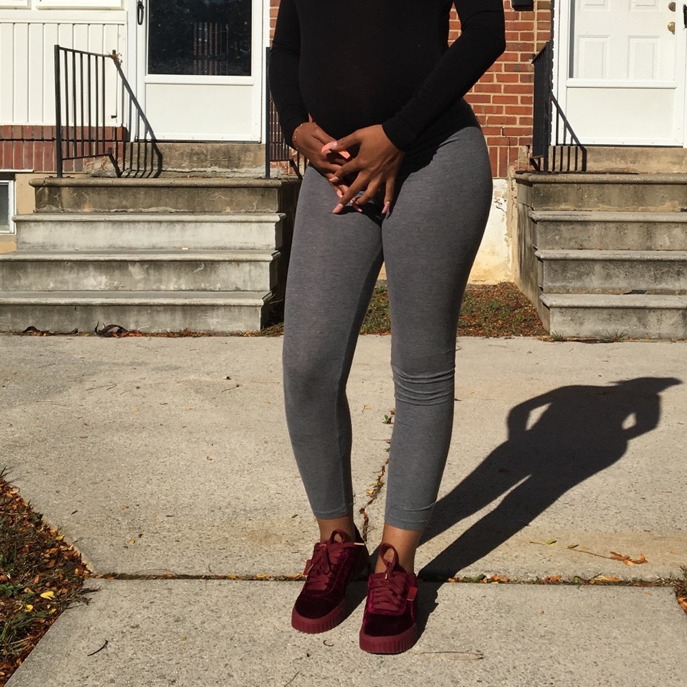 Velvet, burgundy puma’s
